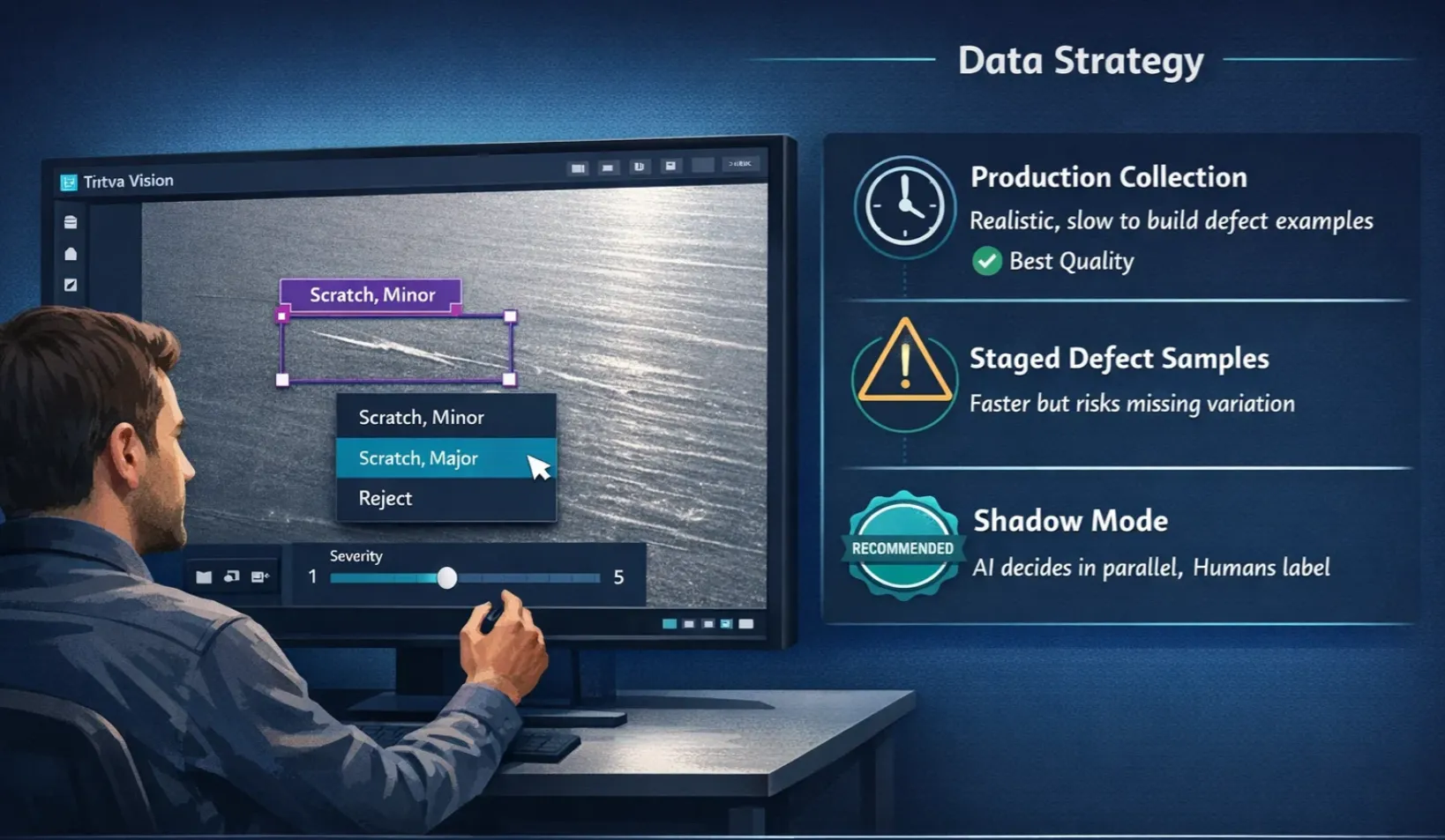 AI visual inspection data strategy training dataset collection and labelling workflow