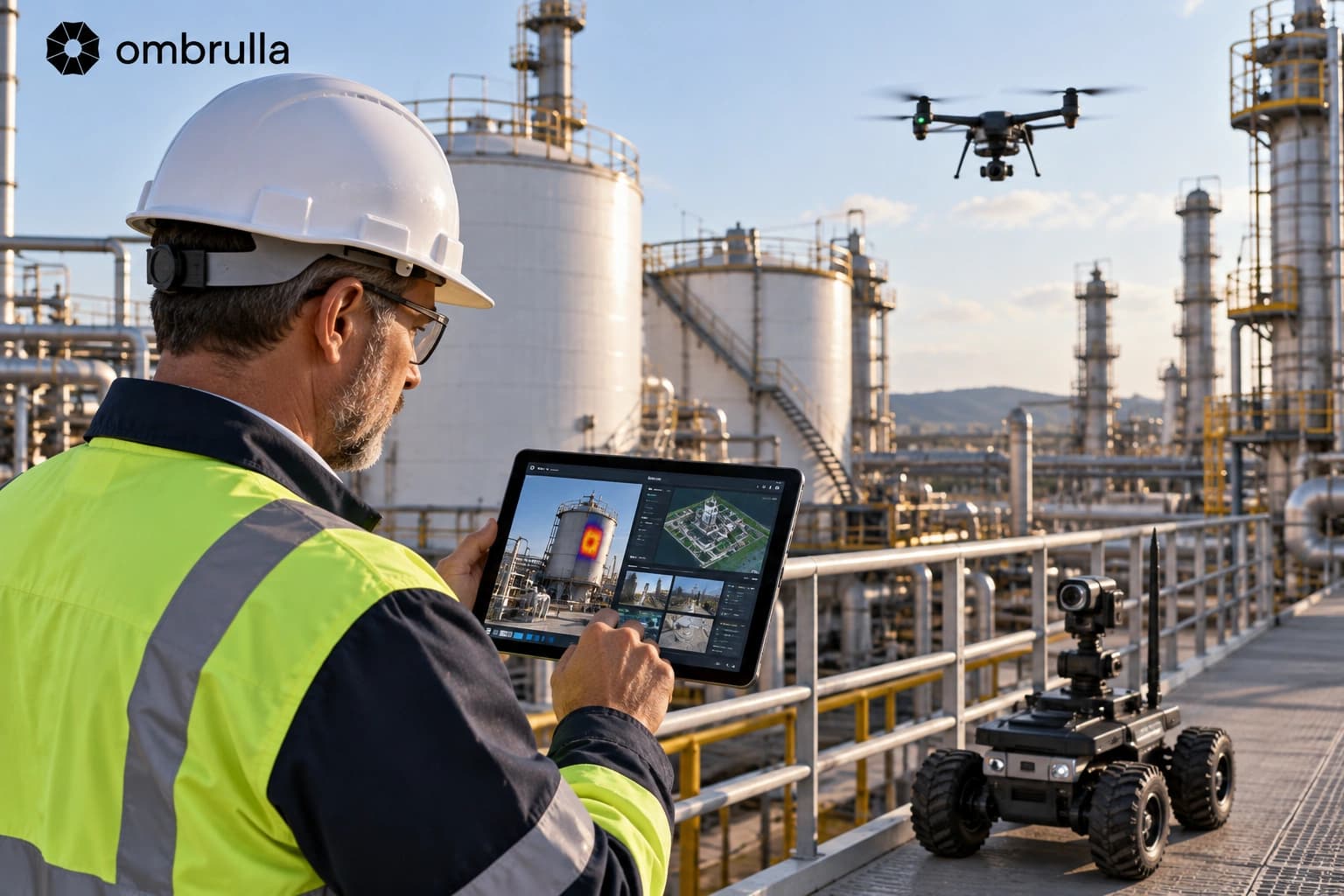 AI Infrastructure Inspection Devices including aerial drones, ground rovers, and mobile platforms for comprehensive facility monitoring