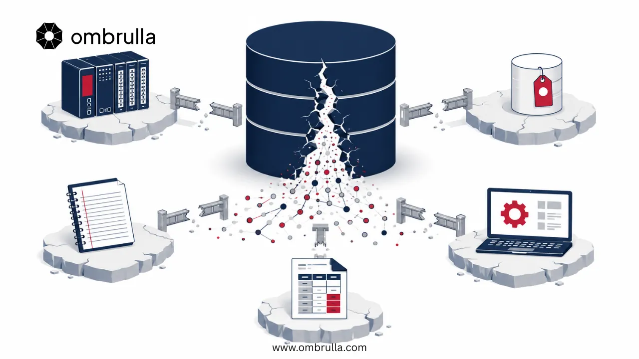 Framework diagram showing criteria for defining AI pilot failure in industrial operations