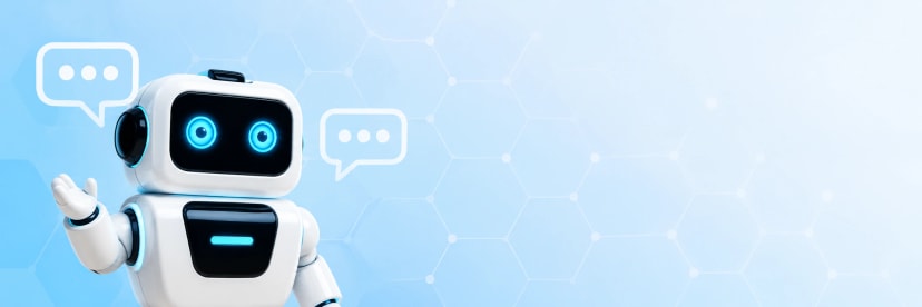AI chatbot robot representing intelligent digital assistance and automated customer communication