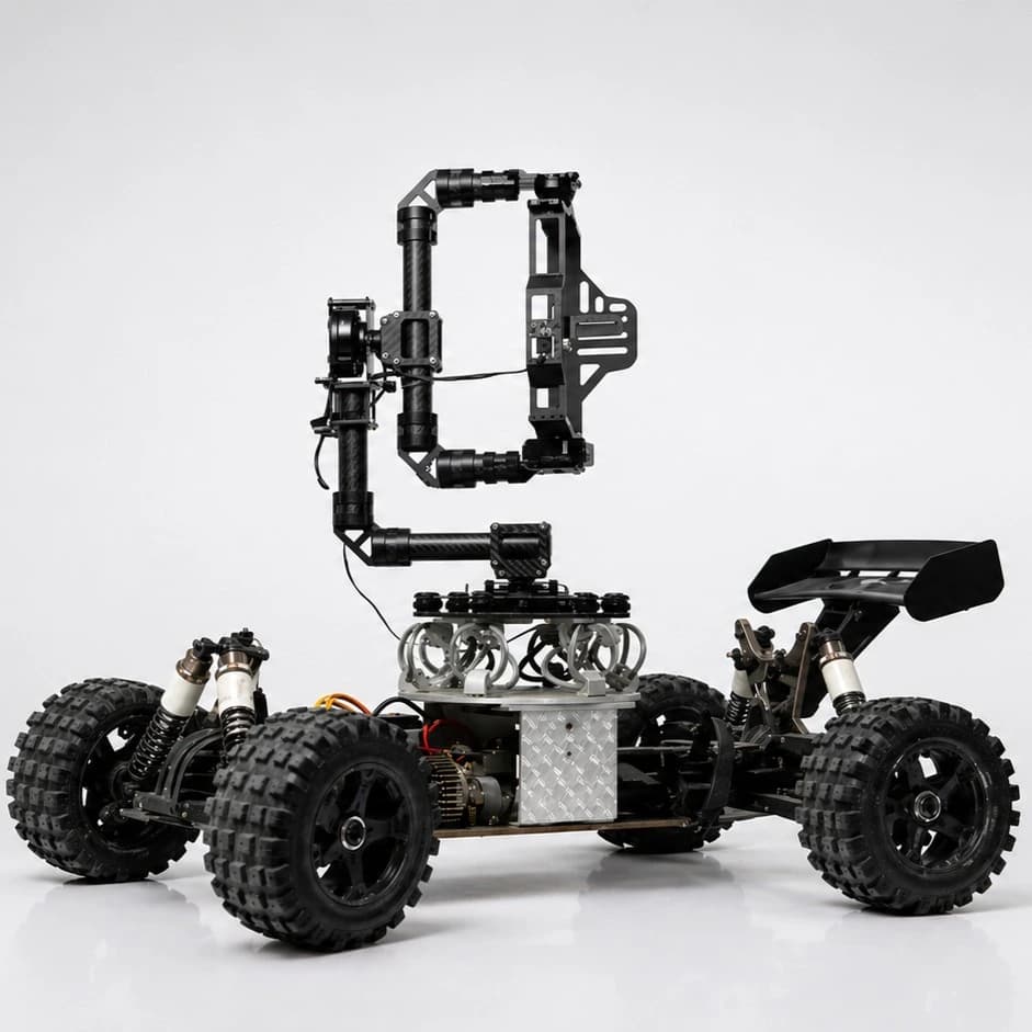AI-powered ground rover inspecting infrastructure with advanced computer vision for autonomous detection of defects and anomalies.