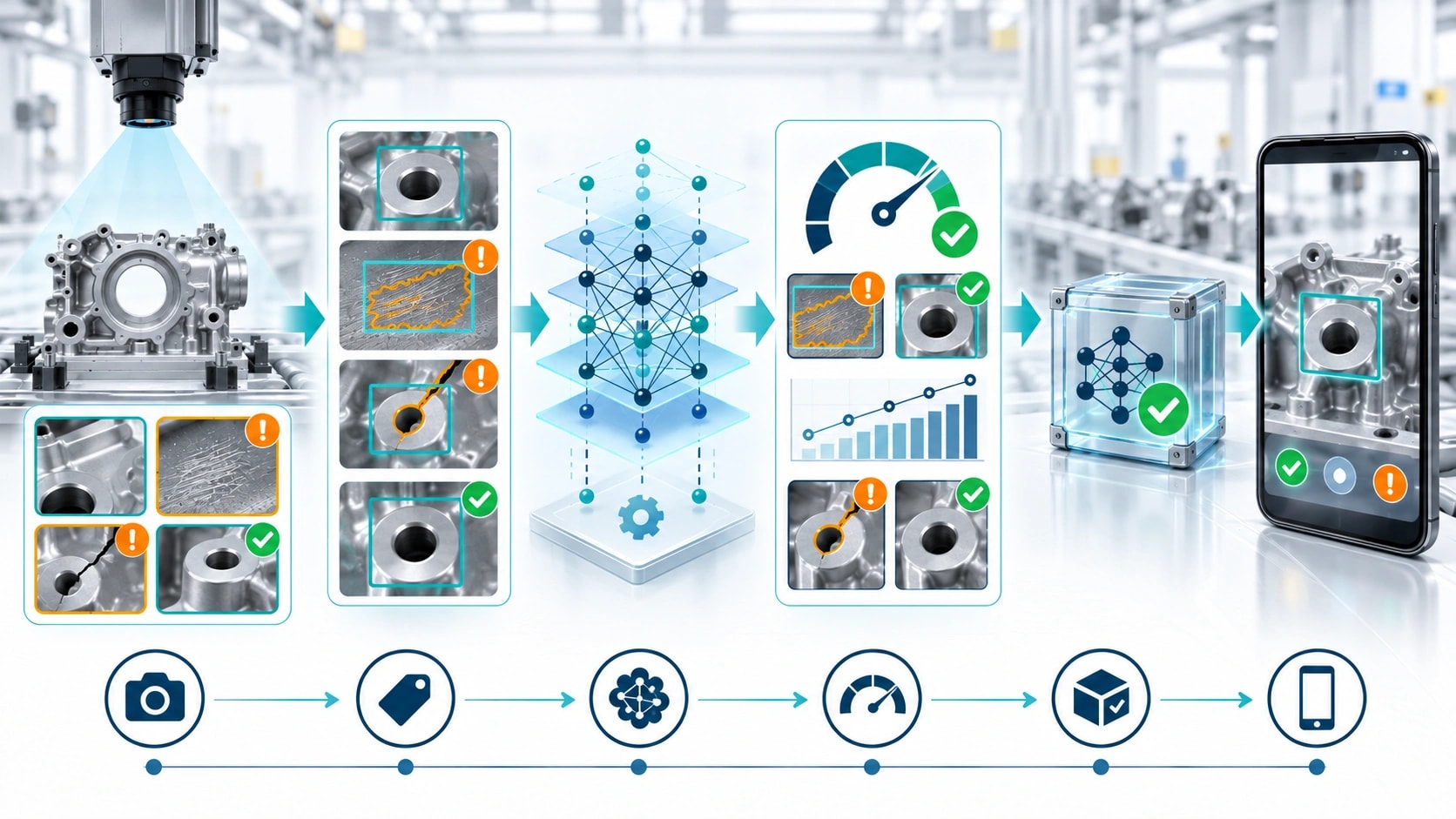 AI inspection model training pipeline from dataset annotation to edge mobile deployment