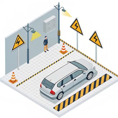 Image of proximity alert system monitoring worker distance from vehicles, energized zones, and restricted area boundaries