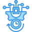 Icon representing AI people counting using edge AI processing for faster, local analysis.