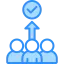Icon depicting AI people counting with high accuracy even in busy, crowded areas.