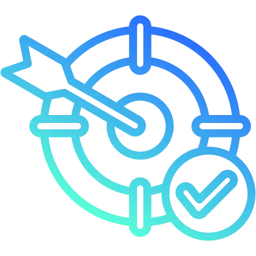 Icon of enhanced accuracy and consistency, representing AI visual inspection achieving high precision and reliable flaw detection.