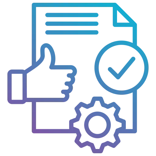  Icon of improved quality and compliance, illustrating AI visual inspection ensuring adherence to industry standards and regulations