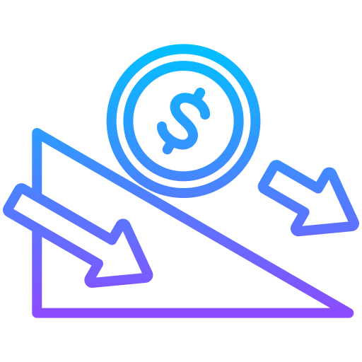 Icon showing predictive maintenance lowering maintenance costs, energy use, and unplanned labor.